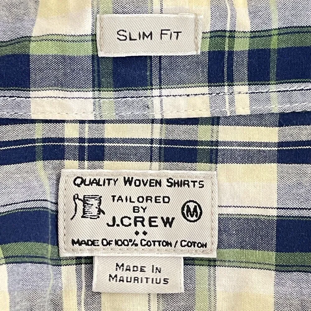 J. Crew Slim Fit Plaid Button Down Long Sleeve Shirt Men's Size Medium